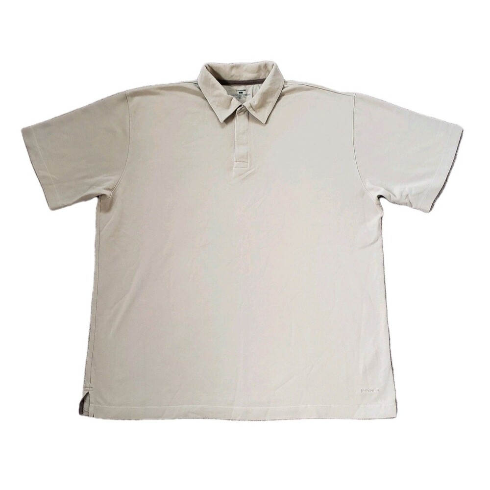 Patagonia Organic Cotton Blend Light Brown Size Large Mens Polo Shirt Recycled